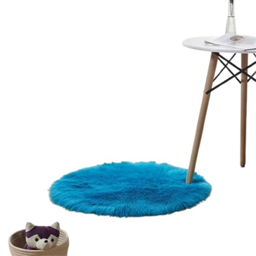 Xiyocadt Runder Kunstfell Teppich,Faux Lammfell Schaffell Teppich, Super Flauschiger und Weicher, Teppiche Rund für Schlafzimmer, Wohnzimmer, Lounge,Schlafzimmer Deko Wohnzimmer Waschbar (35CM,O) von Xiyocadt