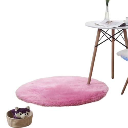 Xiyocadt Runder Kunstfell Teppich,Faux Lammfell Schaffell Teppich, Super Flauschiger und Weicher, Teppiche Rund für Schlafzimmer, Wohnzimmer, Lounge,Schlafzimmer Deko Wohnzimmer Waschbar (D,30CM) von Xiyocadt