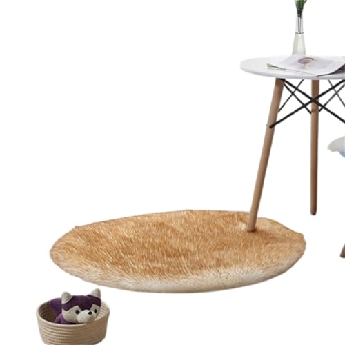 Xiyocadt Runder Kunstfell Teppich,Faux Lammfell Schaffell Teppich, Super Flauschiger und Weicher, Teppiche Rund für Schlafzimmer, Wohnzimmer, Lounge,Schlafzimmer Deko Wohnzimmer Waschbar (K,60CM) von Xiyocadt