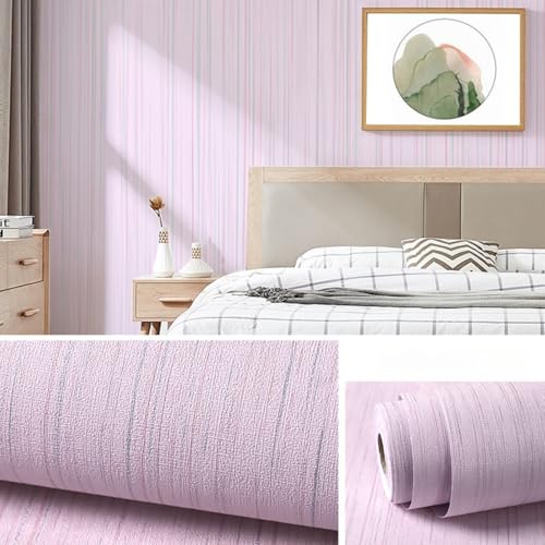 Xiyocadt Selbstklebend Tapete,Leinen Textur Selbstklebende Tapete,Wasserfeste Mustertapete,für Schlafzimmer Wohnzimmer Kabinett Wandverkleidung Zum Aufkleben (60x500cm,Rosa) von Xiyocadt