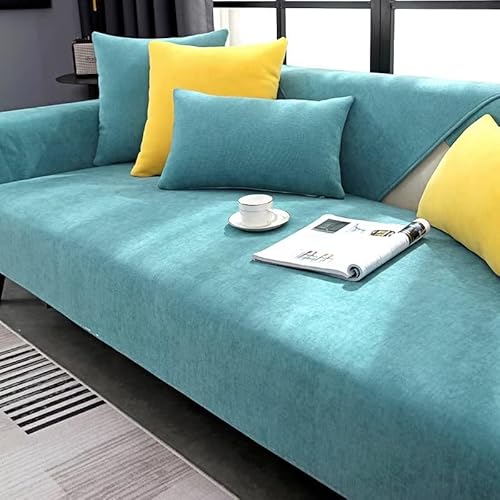 Xiyocadt Solide Couch Abdeckung Chenille rutschfeste Dicke weiche Sofa Abdeckung für Haustier Solide Sofa Schutz für U-Form L-Form Sektionssofa für 1 2 3 4 Sitzer Sofa (Blue,70 * 210cm/27.5 * 82.7in) Xiyocadt Solide Couch Abdeckung Chenille rutschfeste Dicke weiche Sofa Abdeckung für Haustier Solide Sofa Schutz für U-Form L-Form Sektionssofa für 1 2 3 4 Sitzer Sofa (Blue,70 * 210cm/27.5 * 82.7in) von Xiyocadt