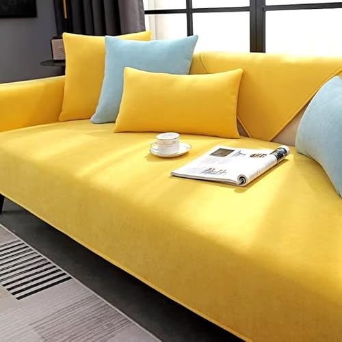 Xiyocadt Solide Couch Abdeckung Chenille rutschfeste Dicke weiche Sofa Abdeckung für Haustier Solide Sofa Schutz für U-Form L-Form Sektionssofa für 1 2 3 4 Sitzer Sofa (Yellow,70 * 150cm/27.5 * 59in) Xiyocadt Solide Couch Abdeckung Chenille rutschfeste Dicke weiche Sofa Abdeckung für Haustier Solide Sofa Schutz für U-Form L-Form Sektionssofa für 1 2 3 4 Sitzer Sofa (Yellow,70 * 150cm/27.5 * 59in) von Xiyocadt