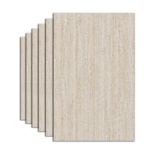 Xiyocadt Tapeten Vliestapete, Strukturtapete, Selbstklebende Tapete, Self Adhesive Wallpaper, Travertin Tapete für Wohnzimmer, Küche & Büro (30 x 60 cm x 5 Stück,A) von Xiyocadt
