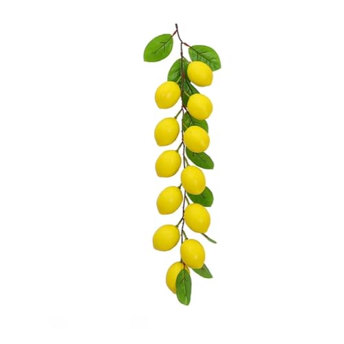 Zitronengirlande mit Grün,Zitrone Girlande Künstliche Obst Girlande mit Zitrone, Grüne Girlandendekoration für Tischparty, Hängende Blumen Pflanzen Früchte Beeren Kranz (28cm,D) von Xiyocadt