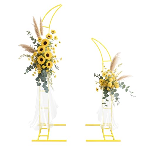 2 x gebogener Hochzeitsbogen-Hintergrundständer für Hochzeitsdekoration, Metall-Ballonbogen für Hochzeitszeremonie, Brautparty, Babyparty, Verlobungsfeier, Feier, Garten, Kletterpflanzen, Ranken, 2 m 2 x gebogener Hochzeitsbogen-Hintergrundständer für Hochzeitsdekoration, Metall-Ballonbogen für Hochzeitszeremonie, Brautparty, Babyparty, Verlobungsfeier, Feier, Garten, Kletterpflanzen, Ranken, 2 m von Xizlapu