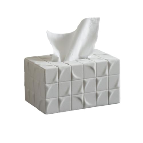 Couchtisch, Esstisch, Schlafzimmer, Serviettenbox, personalisierte, süße Taschentuchbox for den Haushalt, Schubladenbox mit großer Kapazität Serviettenhalter(Weiß) von Xj2qFb5