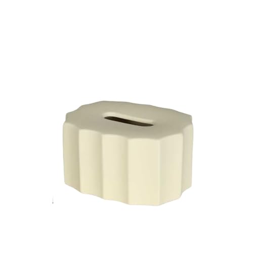 Einfache Keramik Tissue Box Abdeckung Wohnzimmer Kreative Serviette Gesichts Spender Tisch Dekoration Serviettenhalter(Beige) von Xj2qFb5
