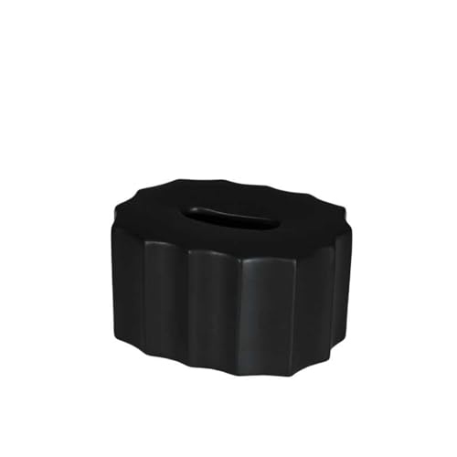 Einfache Keramik Tissue Box Abdeckung Wohnzimmer Kreative Serviette Gesichts Spender Tisch Dekoration Serviettenhalter(Schwarz) von Xj2qFb5