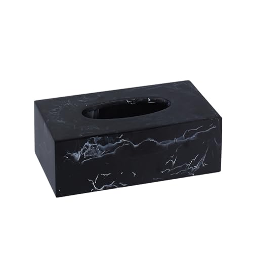 Einfache rechteckige Harz Tissue Box Cover Hotel Creative Serviette Gesichtsspender Serviettenhalter(Schwarz) von Xj2qFb5