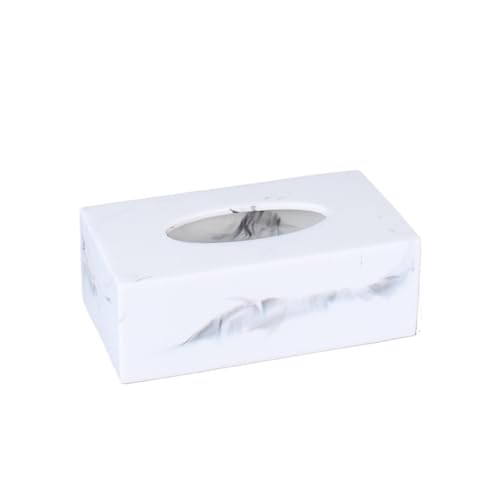 Einfache rechteckige Harz Tissue Box Cover Hotel Creative Serviette Gesichtsspender Serviettenhalter(Weiß) von Xj2qFb5