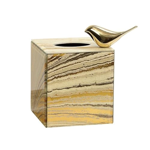 Home Wohnzimmer Esstisch Gold Schublade Box Glas Tissue Couchtisch Aufbewahrungsbox Dekorative Ornamente Serviettenhalter von Xj2qFb5