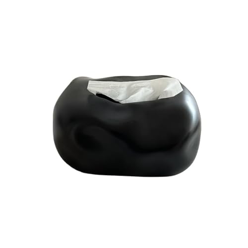 Kreative Keramik Tissue Box Cover Home Hotel Dekoration Ornamente Serviette Gesichtsspender Serviettenhalter(Schwarz) von Xj2qFb5