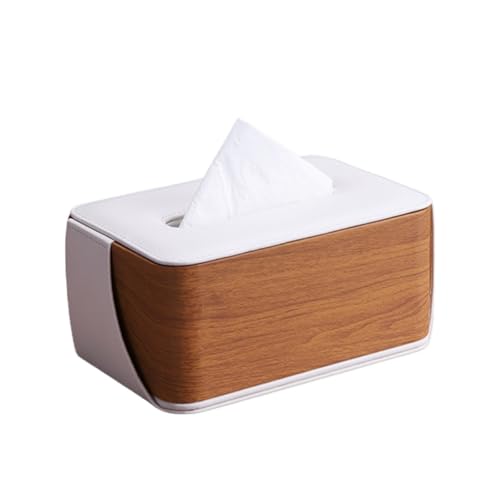Kreative rechteckige Taschentuchbox aus Leder mit Öffnung und Schließung unten, for den Schreibtisch, Serviettenspender for das Gesicht Serviettenhalter von Xj2qFb5