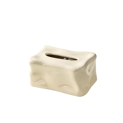Leichte Luxus-Keramik-Tissue-Box Wohnzimmer Desktop Kreative rechteckige Servietten-Gesichtsspender Serviettenhalter(Weiß) von Xj2qFb5