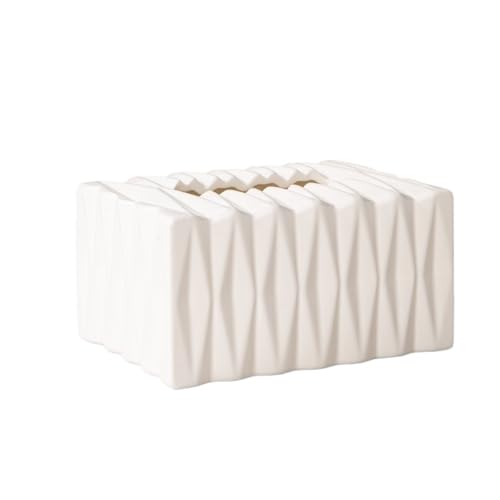 Leichte Luxus-Keramik-Tissue-Box for Zuhause, Wohnzimmer, kreativer Serviettenspender for das Gesicht Serviettenhalter(Weiß,Klein) von Xj2qFb5