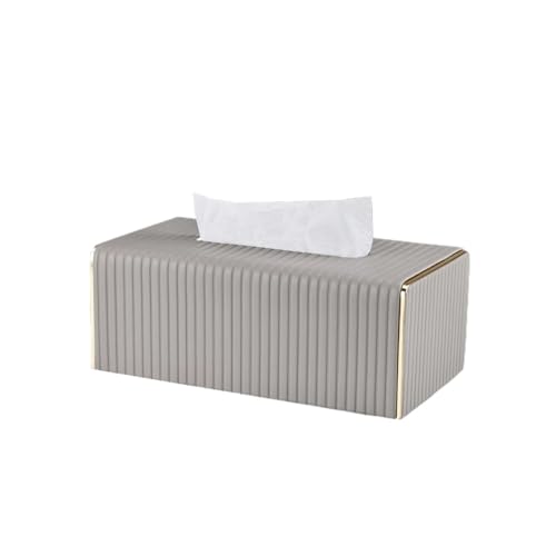 Leichte Luxus-Tissue-Box aus Leder for Wohnzimmer, Couchtisch, kreativer rechteckiger Serviettenspender for das Gesicht Serviettenhalter(Grigio) von Xj2qFb5