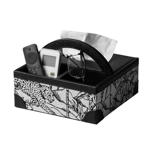 Taschentuchbox-Abdeckung, Retro-Taschentuch-Aufbewahrungsbox, multifunktionale Haushalts-Taschentuch-Organizer-Box for Zuhause, Büro, Auto Serviettenhalter(Schwarz) von Xj2qFb5