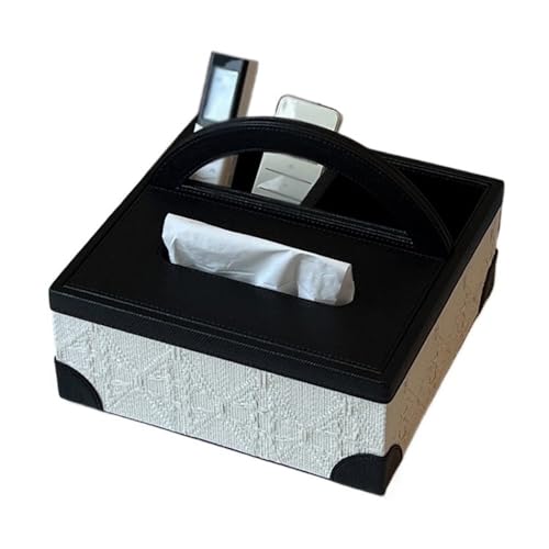 Taschentuchbox-Abdeckung, Retro-Taschentuch-Aufbewahrungsbox, multifunktionale Haushalts-Taschentuch-Organizer-Box for Zuhause, Büro, Auto Serviettenhalter(Weiß) von Xj2qFb5