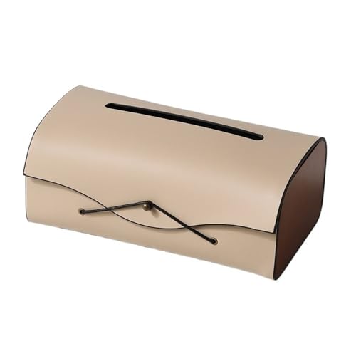 Taschentuchbox-Abdeckung, rechteckig, PU-Leder, Kosmetiktuchspender, Boxhalter for Badezimmer, Waschtisch, Arbeitsplatte, Auto, Nachttisch, Büro Serviettenhalter(Bruin) von Xj2qFb5