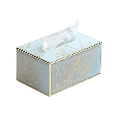 Taschentuchbox aus Glas for den Haushalt, for Esstisch, leichte Luxus-Taschentuchbox im Wind, Ornamente, Serviettenbox for Wohnzimmer, Couchtisch Serviettenhalter(Klein) von Xj2qFb5