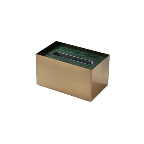 Taschentuchbox aus Marmor und Edelstahl for Wohnzimmer, Leichter Luxus, gehobener Couchtisch, Tischschubladenbox, Haushaltsservietten-Aufbewahrungsbox Serviettenhalter(Green,Groß) von Xj2qFb5