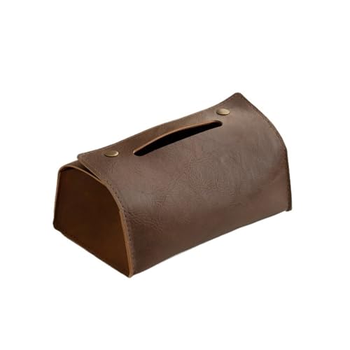 Vintage Leder Tissue Box Cover Home Wohnzimmer Auto Serviette Gesichtsspender Serviettenhalter(Dark Brown) von Xj2qFb5