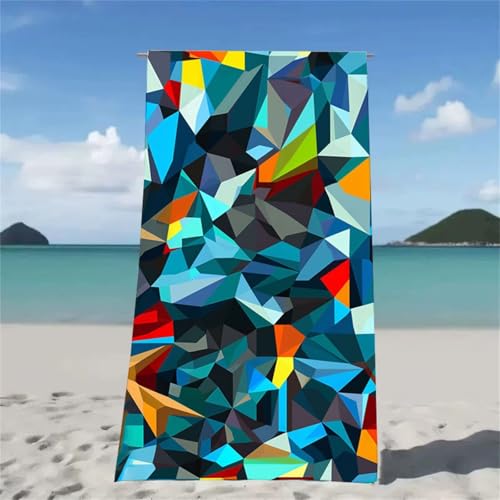 Strandtuch Blau Strandtuch XXL 150x200cm Strandhandtuch Mikrofaser Saugfahig und Schnel Trocknende Beach Towel Abstrakt, Weiches & Leichtes Strandmatte fur Strand Reise Strandurlaub Must Haves W2-493 von Xjaopfei