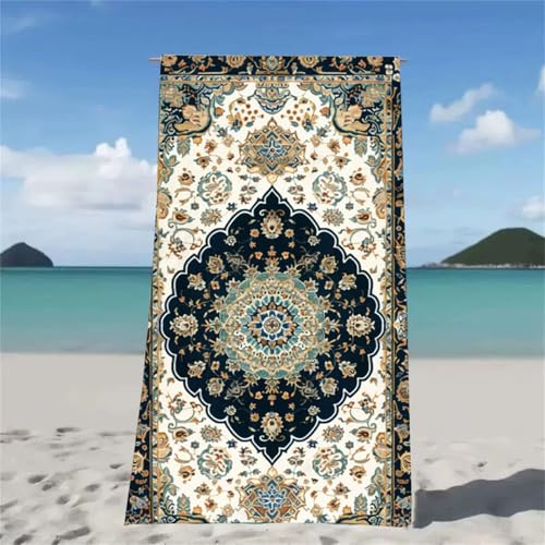 Strandtuch Braun Strandtuch XXL 80x160cm Strandhandtuch Mikrofaser Saugfahig und Schnel Trocknende Beach Towel Retro, Weiches & Leichtes Strandmatte fur Strand Reise Strandurlaub Must Haves W2-557 von Xjaopfei