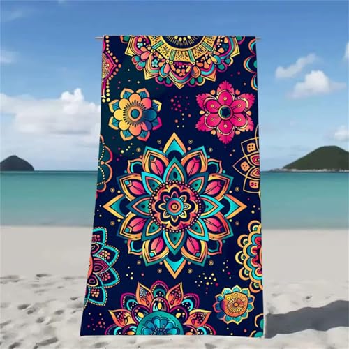 Strandtuch Bunt Strandtuch XXL 75x150cm Strandhandtuch Mikrofaser Saugfahig und Schnel Trocknende Beach Towel Retro, Weiches & Leichtes Strandmatte fur Strand Reise Strandurlaub Must Haves W2-497 von Xjaopfei