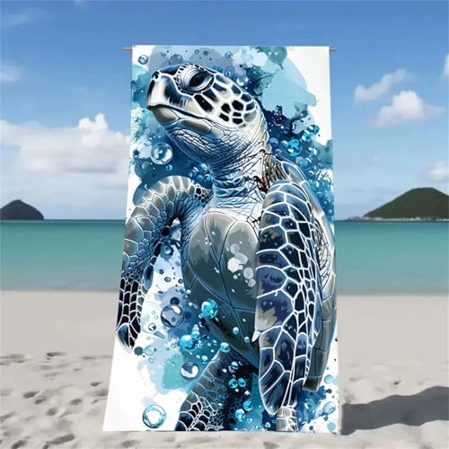 Strandtuch Lila Strandtuch XXL 70x140cm Strandhandtuch Mikrofaser Saugfahig und Schnel Trocknende Beach Towel Meeresschildkröten,Weiches & Leichtes Strandmatte fur Strandurlaub Reise Must Haves W2-563 von Xjaopfei