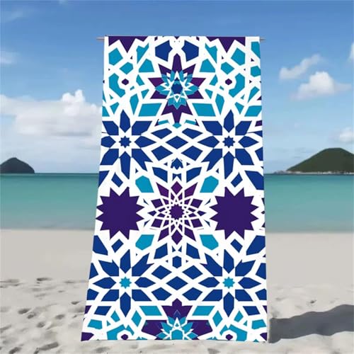 Strandtuch Lila Strandtuch XXL 75x150cm Strandhandtuch Mikrofaser Saugfahig und Schnel Trocknende Beach Towel Retro, Weiches & Leichtes Strandmatte fur Strand Reise Strandurlaub Must Haves W2-561 von Xjaopfei