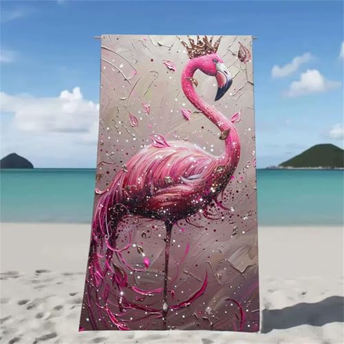 Strandtuch Rosa Strandtuch XXL 150x200cm Strandhandtuch Mikrofaser Saugfahig und Schnel Trocknende Beach Towel Flamingo, Weiches & Leichtes Strandmatte fur Strand Reise Strandurlaub Must Haves W2-501 von Xjaopfei