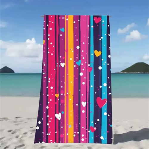 Strandtuch Rosa Strandtuch XXL 220x100cm Strandhandtuch Mikrofaser Saugfahig und Schnel Trocknende Beach Towel Modern, Weiches & Leichtes Strandmatte fur Strand Reise Strandurlaub Must Haves W2-559 von Xjaopfei