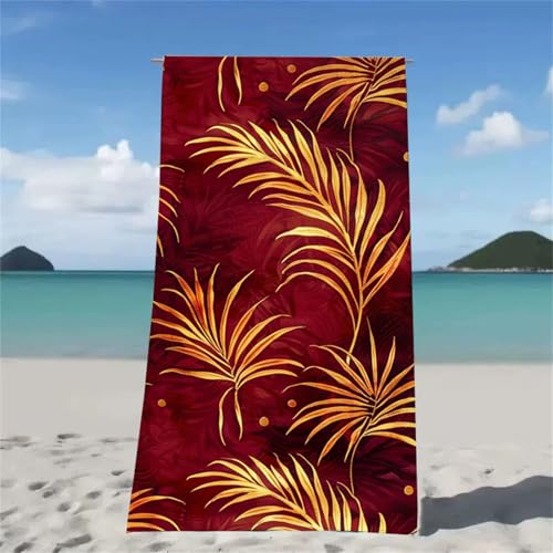 Strandtuch Rost Strandtuch XXL 100x200cm Strandhandtuch Mikrofaser Saugfahig und Schnel Trocknende Beach Towel Anlage, Weiches & Leichtes Strandmatte fur Strand Reise Strandurlaub Must Haves W2-511 von Xjaopfei