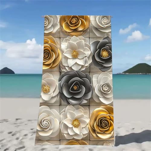 Strandtuch Weiß Strandtuch XXL 70x140cm Strandhandtuch Mikrofaser Saugfahig und Schnel Trocknende Beach Towel Einfachheit,Weiches & Leichtes Strandmatte fur Strand Reise Strandurlaub Must Haves W2-543 von Xjaopfei