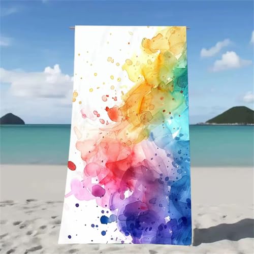 Strandtuch Weiß Strandtuch XXL 75x150cm Strandhandtuch Mikrofaser Saugfahig und Schnel Trocknende Beach Towel Abstrakt, Weiches & Leichtes Strandmatte fur Strand Reise Strandurlaub Must Haves W2-521 von Xjaopfei