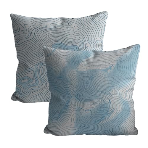 Abstrakt Kissenbezug 90x90cm 2er Set Outdoor Kissen Atmungsaktiv Samt Kissen Blau Design Deko Kissenbezug Mit Unsichtbarem Reißverschluss Gilt für Sofa Schlafzimmer Garten Zuhause Dekoration L-403 Abstrakt Kissenbezug 90x90cm 2er Set Outdoor Kissen Atmungsaktiv Samt Kissen Blau Design Deko Kissenbezug Mit Unsichtbarem Reißverschluss Gilt für Sofa Schlafzimmer Garten Zuhause Dekoration L-403 von Xkogjo