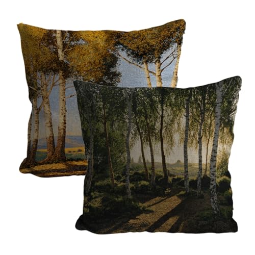 Wald Kissenbezug 70x70cm 2er Set Outdoor Kissen Atmungsaktiv Samt Kissen Herbst Design Deko Kissenbezug Mit Unsichtbarem Reißverschluss Gilt für Sofa Schlafzimmer Garten Zuhause Dekoration L-247 Wald Kissenbezug 70x70cm 2er Set Outdoor Kissen Atmungsaktiv Samt Kissen Herbst Design Deko Kissenbezug Mit Unsichtbarem Reißverschluss Gilt für Sofa Schlafzimmer Garten Zuhause Dekoration L-247 von Xkogjo