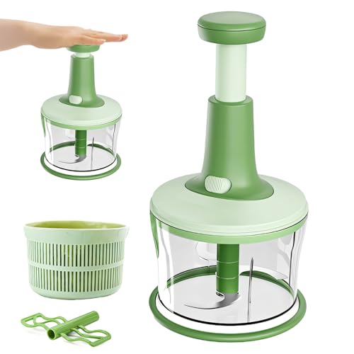 Xkzhrr zwiebelschneider,Zerkleinerer 1200ML, Onion Chopper Cutter,Multizerkleinerer manuell,Gemüseschneider,Multifunktionaler Zerkleinerer mit zusätzlichem Abtropfkorb 1 Mixer Xkzhrr zwiebelschneider,Zerkleinerer 1200ML, Onion Chopper Cutter,Multizerkleinerer manuell,Gemüseschneider,Multifunktionaler Zerkleinerer mit zusätzlichem Abtropfkorb 1 Mixer von Xkzhrr