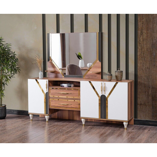 Anrichte Schrank Braun Hochglanz Möbel Holz Luxus Kommode Sideboard Neu von Xl Moebel