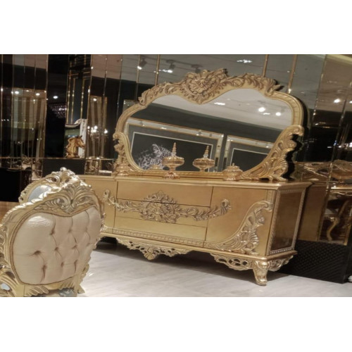 Anrichte Spiegel Luxus Gruppe Kommode Garnitur Kommoden Schrank Anrichten Gold Anrichte Spiegel Luxus Gruppe Kommode Garnitur Kommoden Schrank Anrichten Gold von Xl Moebel