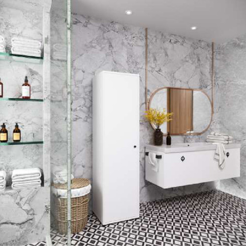 Badezimmer Badschrank Modern Design Mit Regalen Weiß Rechteckig Modern von Xl Moebel