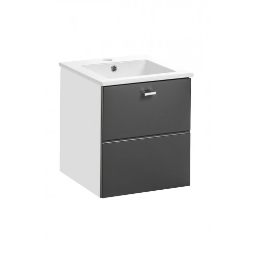 Badmöbel Set 40cm Waschbecken mit Unterschrank Waschtisch Schublade Hängeschrank von Xl Moebel