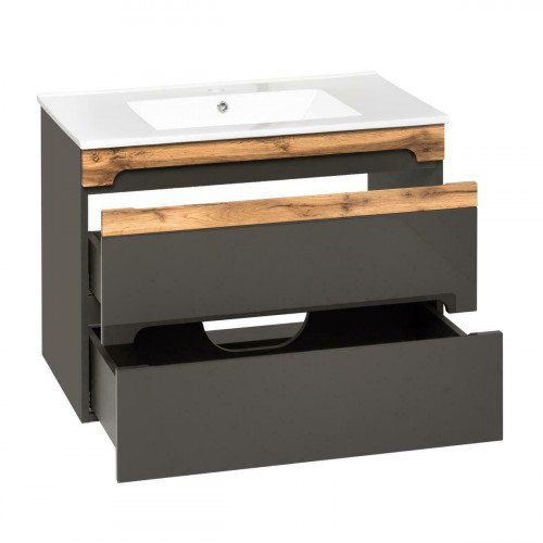 Badmöbel Set 80cm Waschbecken mit Unterschrank Modern Dekorative Waschtisch von Xl Moebel