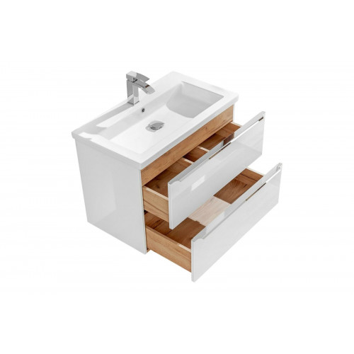 Badmöbel Set 80cm Waschbecken mit Unterschrank Waschtisch Schublade Hängeschrank Badmöbel Set 80cm Waschbecken mit Unterschrank Waschtisch Schublade Hängeschrank von Xl Moebel