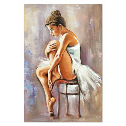 Ballerina in Ruhe Handarbeit Ölbilder Gemälde Leinwand Ölbild G119801 von Xl Moebel