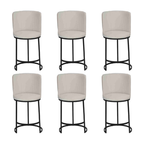 Barhocker 6x Barstuhl stilvoll Barmöbel Sitzhocker Design Stahlfüße neu von Xl Moebel