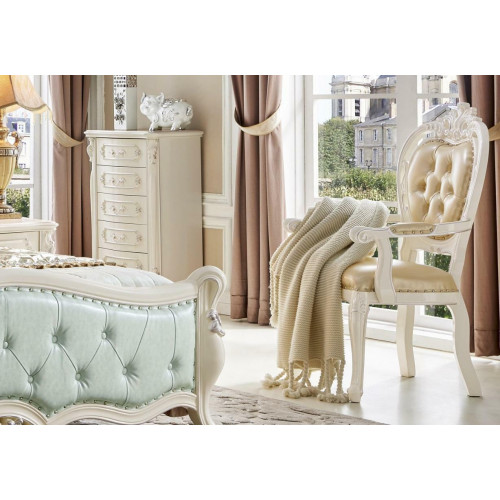 Beiger Polsterstuhl Armlehnen Sessel Chesterfield Stuhl Luxus Wohnzimmer Esszimmer Sitzmöbel von Xl Moebel