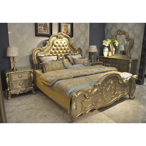 Bett + 2x Nachttisch 3 tlg. Schlafzimmer Set Designer Luxus Schlafzimmer Barock Bett + 2x Nachttisch 3 tlg. Schlafzimmer Set Designer Luxus Schlafzimmer Barock von Xl Moebel