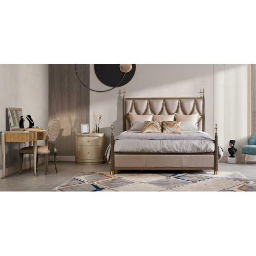 Bett 2x Nachttisch 3 tlg Schlafzimmer Set Design Modern Klassische Massivholz Bett 2x Nachttisch 3 tlg Schlafzimmer Set Design Modern Klassische Massivholz von Xl Moebel